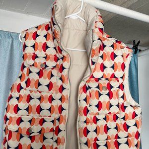 NASTY GAL Reversible Retro Print Puffer Vest
